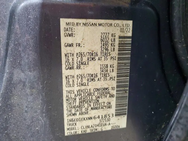 2022 NISSAN FRONTIER S  