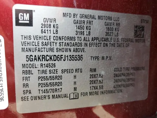 2015 BUICK ENCLAVE   