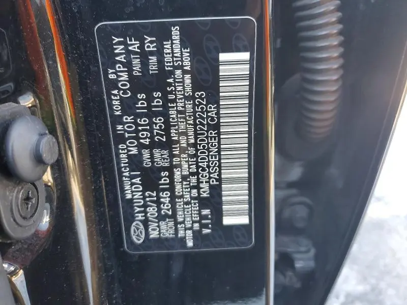 2013 HYUNDAI GENESIS 3.8L  