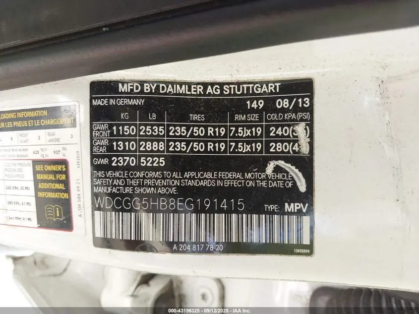 2014 MERCEDES-BENZ GLK 350  