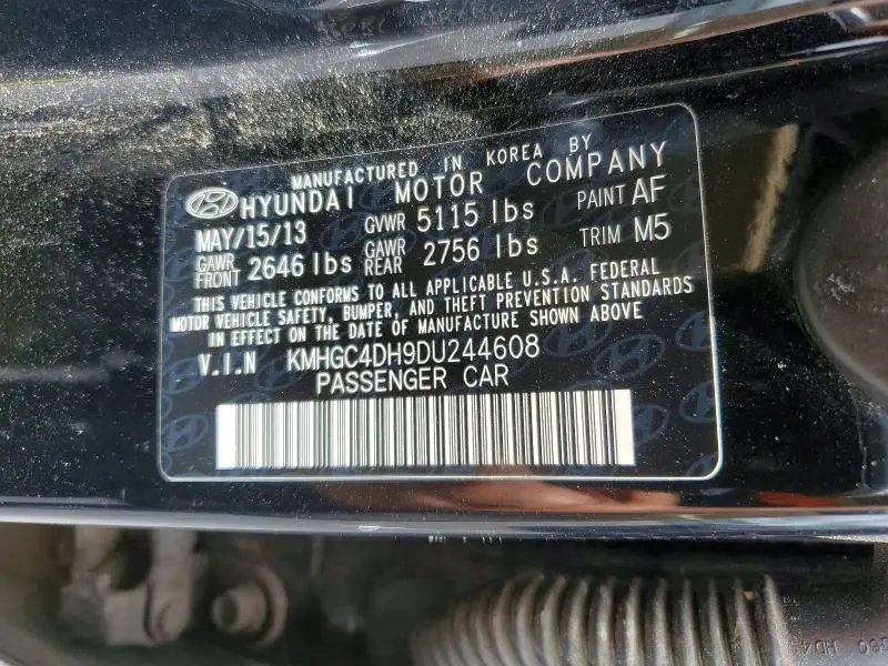 2013 HYUNDAI GENESIS 5.0L  