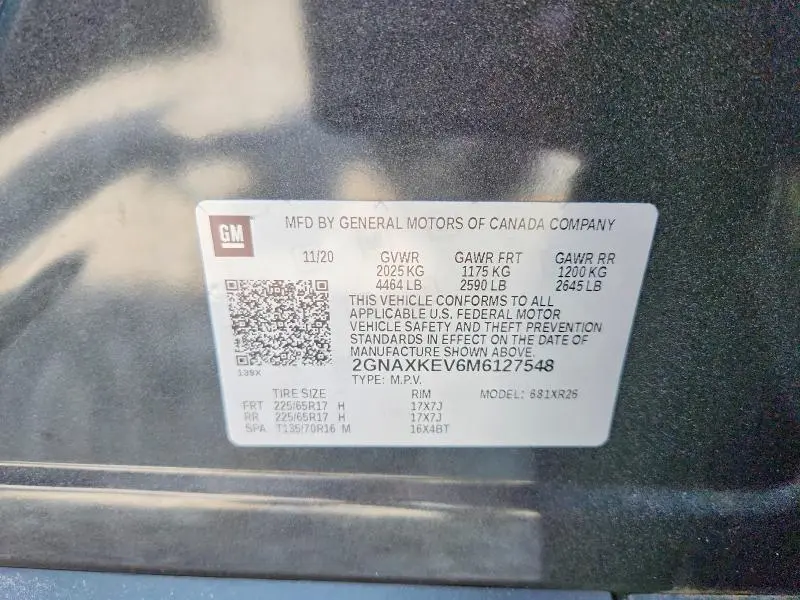 2021 CHEVROLET EQUINOX LT  