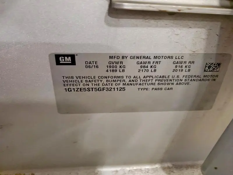 2016 CHEVROLET MALIBU LT  