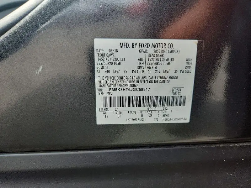 2018 FORD EXPLORER PLATINUM  