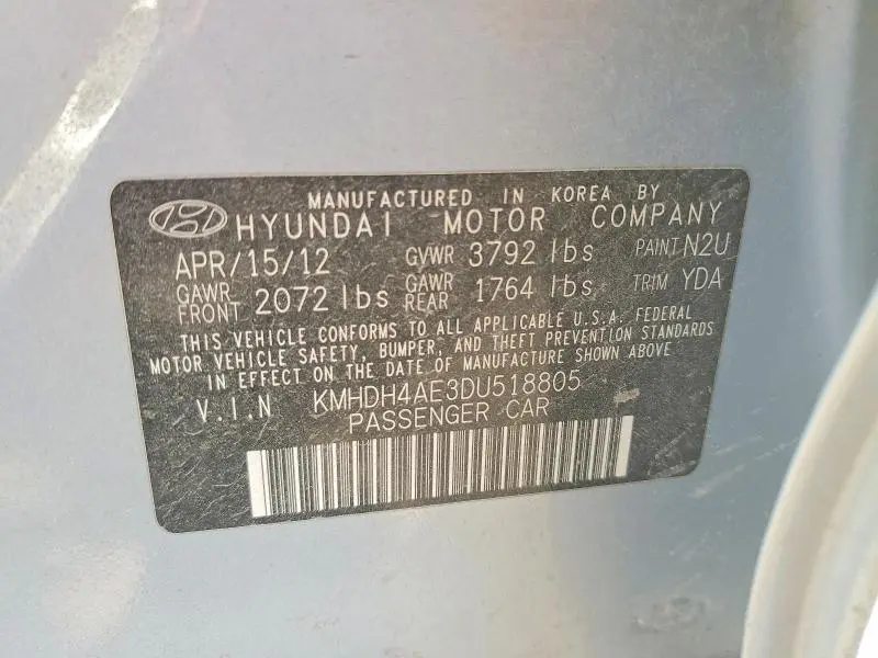 2013 HYUNDAI ELANTRA GLS  