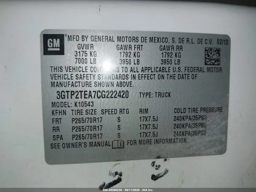 2012 GMC SIERRA 1500 WORK TRUCK