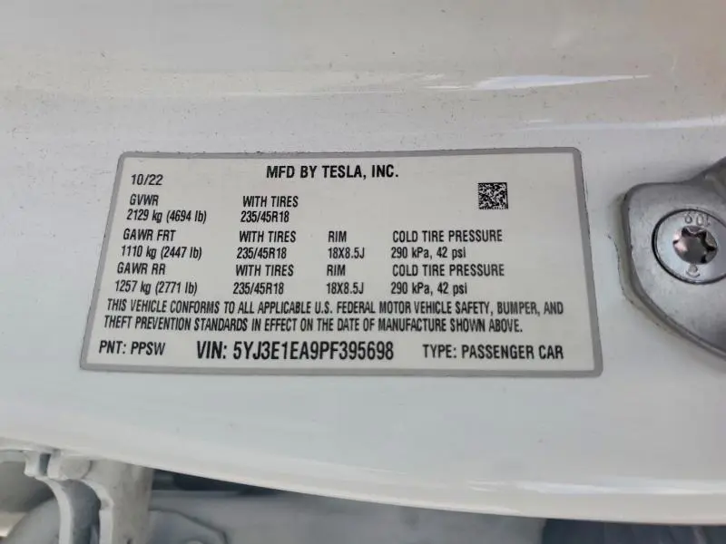 2023 TESLA MODEL 3   