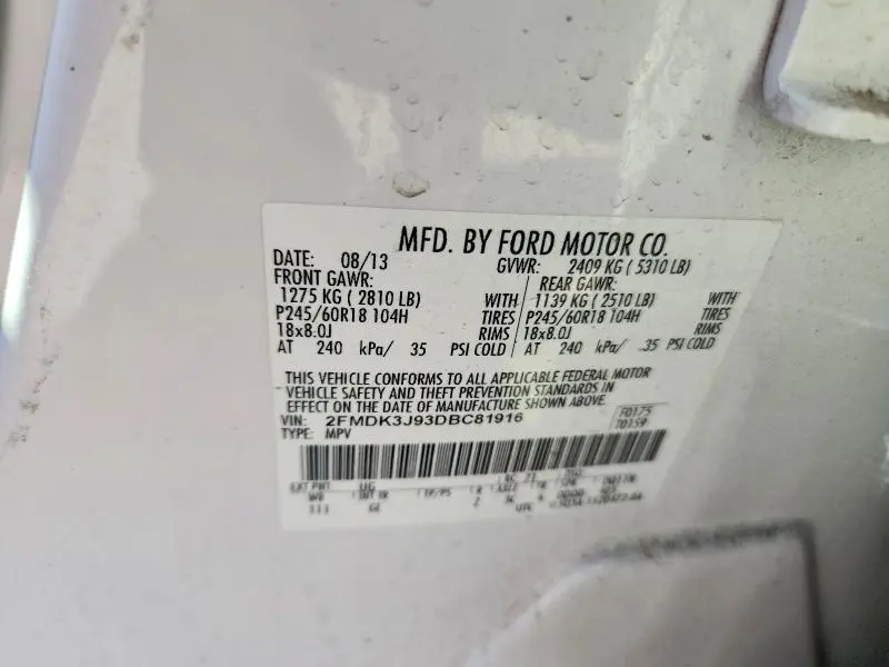 2013 FORD EDGE SEL  