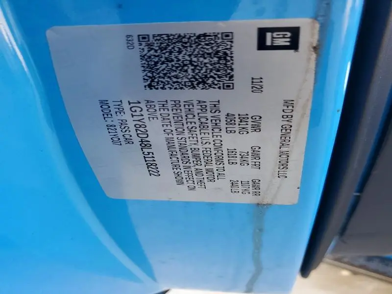 2020 CHEVROLET CORVETTE STINGRAY 3LT  