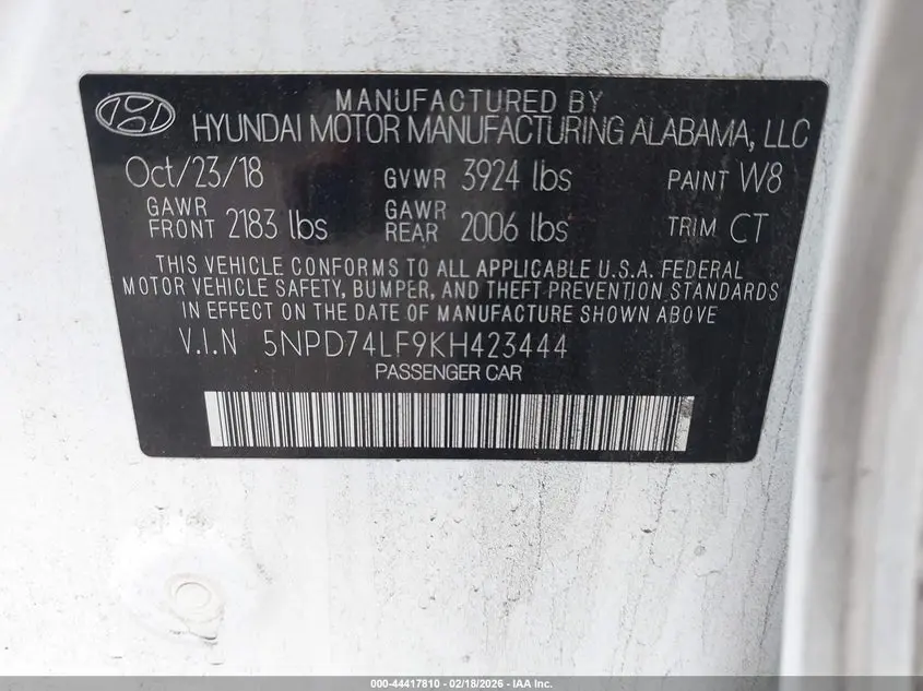 2019 HYUNDAI ELANTRA SE