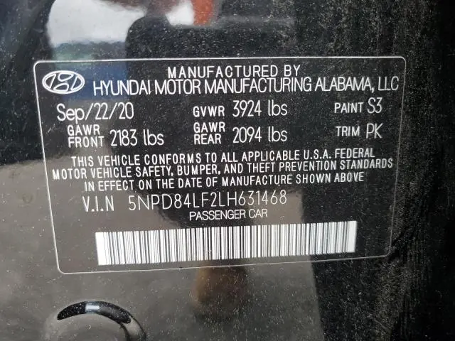 2020 HYUNDAI ELANTRA SEL  