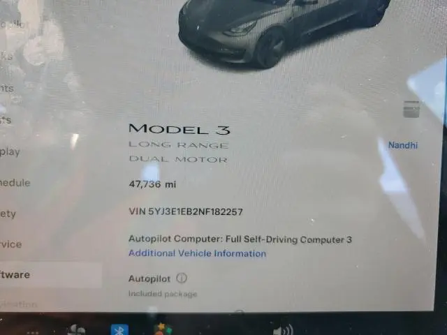 2022 TESLA MODEL 3   