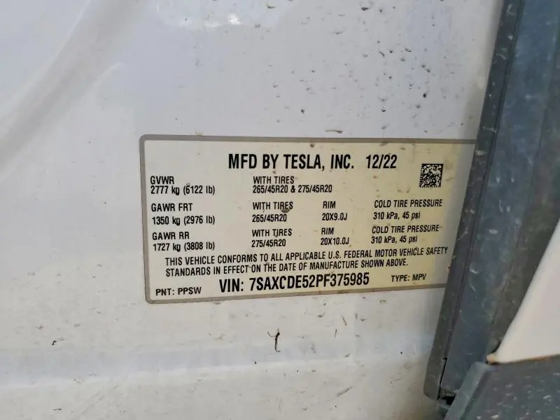2023 TESLA MODEL X   