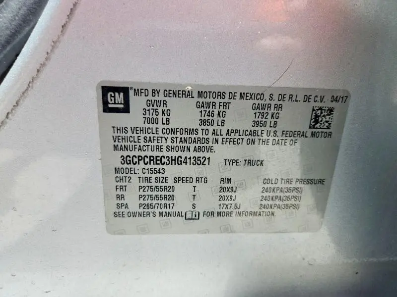 2017 CHEVROLET SILVERADO C1500 LT  