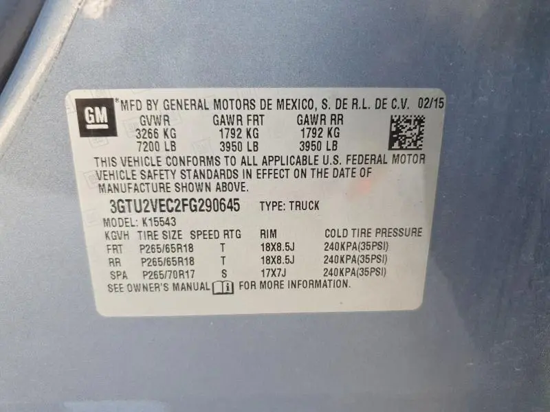 2015 GMC SIERRA K1500 SLT  