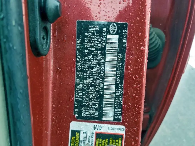 2010 TOYOTA CAMRY BASE  