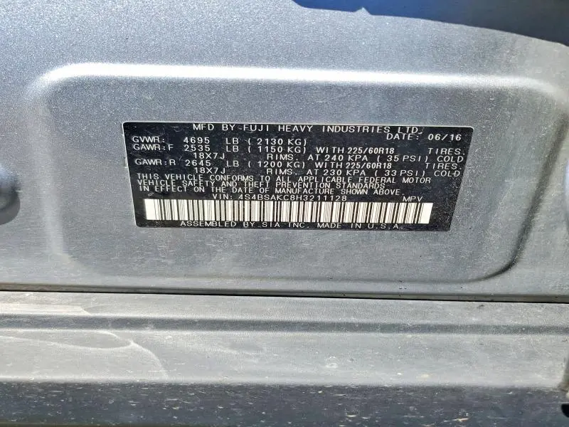 2017 SUBARU OUTBACK 2.5I LIMITED  
