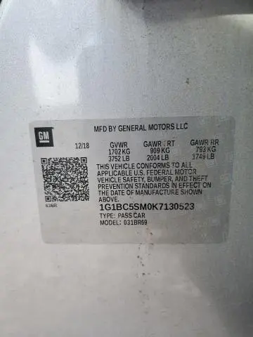 2019 CHEVROLET CRUZE LS  