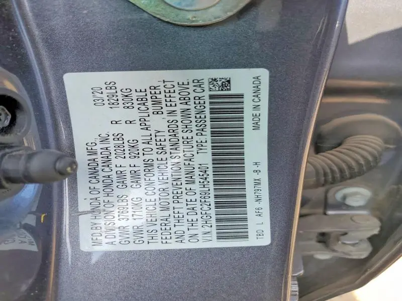 2020 HONDA CIVIC LX  