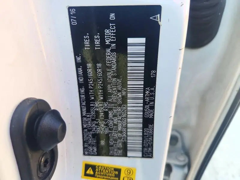 2016 TOYOTA HIGHLANDER XLE  