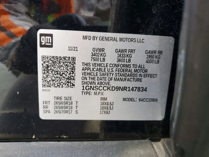 2022 CHEVROLET SUBURBAN C1500 LT  