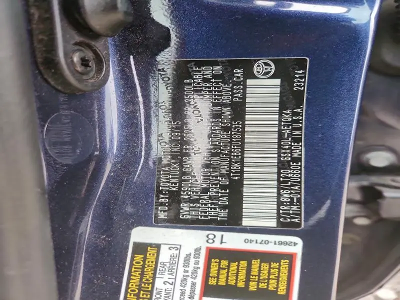 2015 TOYOTA AVALON XLE  