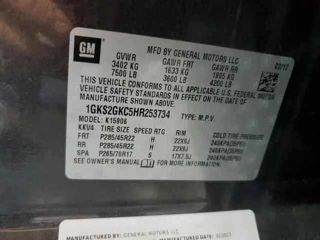 2017 GMC YUKON XL K1500 SLT  