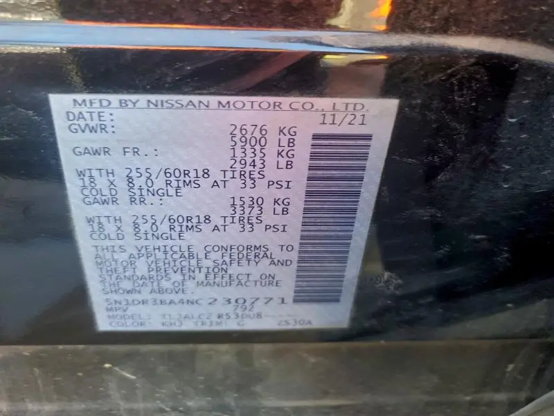 2022 NISSAN PATHFINDER SV  