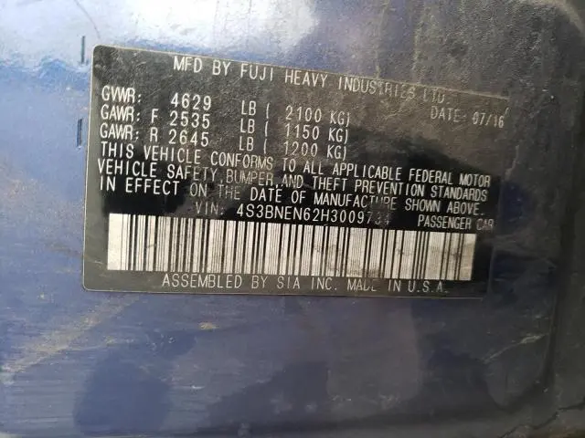 2017 SUBARU LEGACY 3.6R LIMITED  