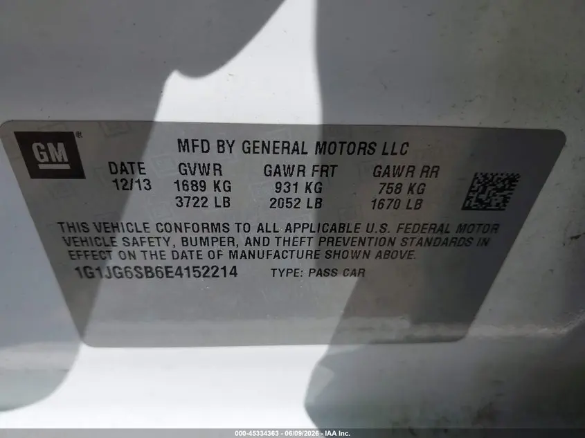 2014 CHEVROLET SONIC RS AUTO