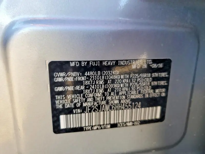 2017 SUBARU FORESTER 2.5I TOURING  