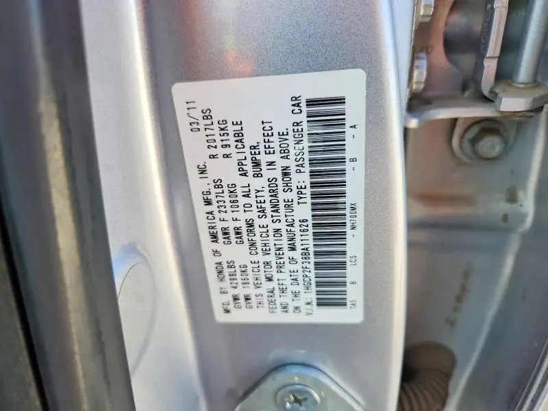 2011 HONDA ACCORD LX  