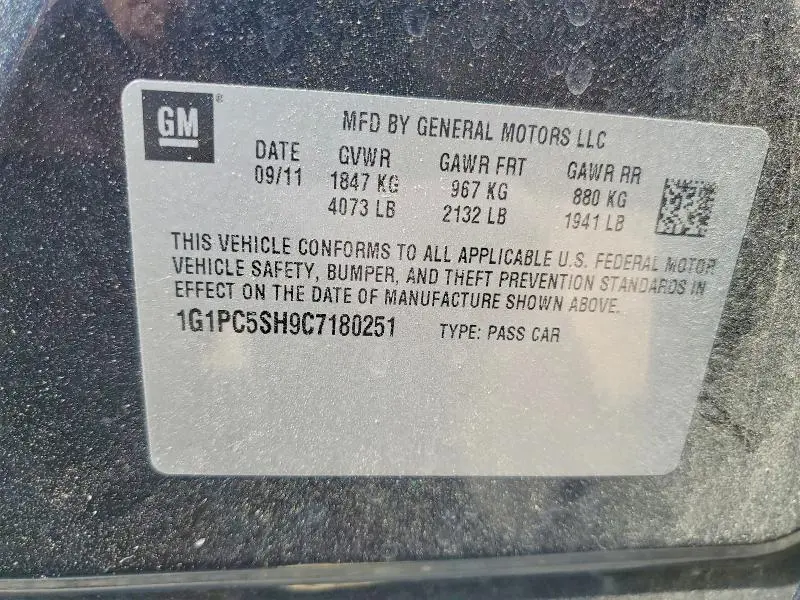 2012 CHEVROLET CRUZE LS  
