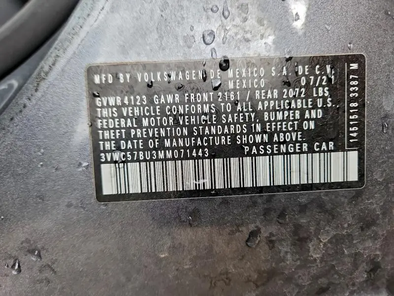 2021 VOLKSWAGEN JETTA S  