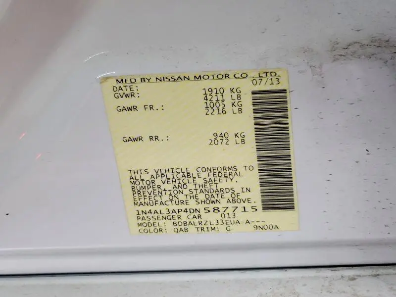 2013 NISSAN ALTIMA 2.5  