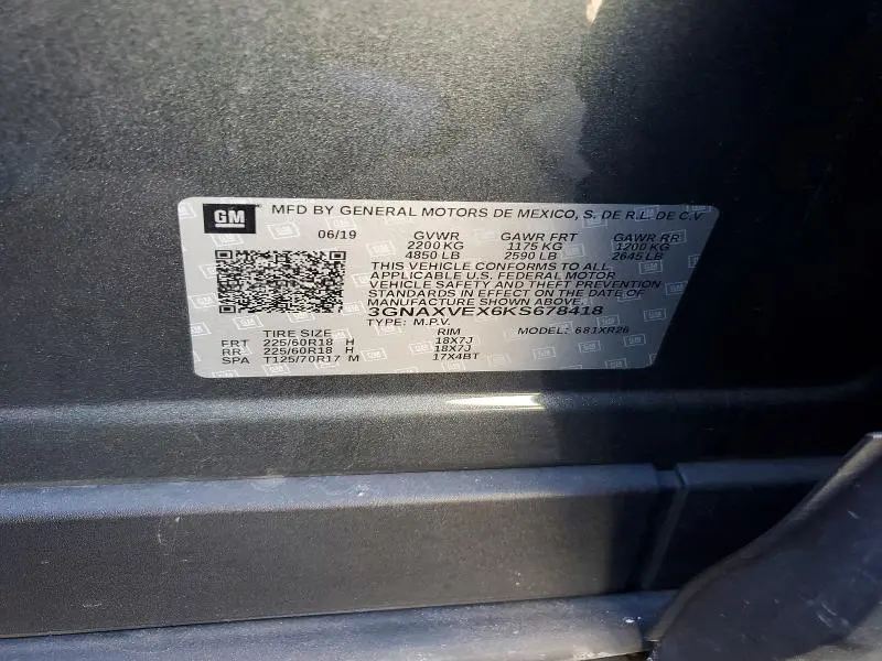 2019 CHEVROLET EQUINOX LT  