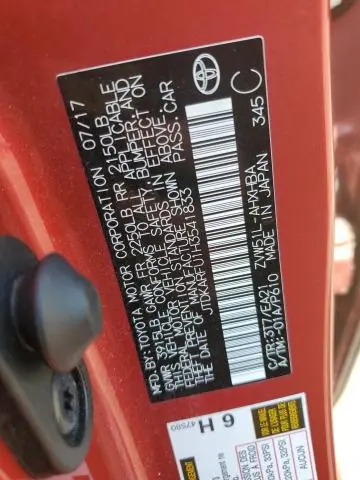 2017 TOYOTA PRIUS   