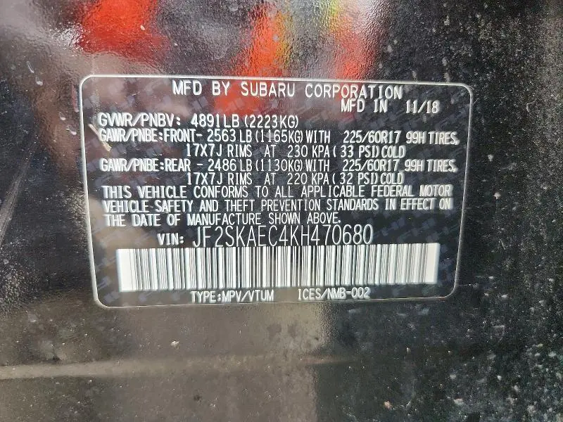 2019 SUBARU FORESTER PREMIUM  