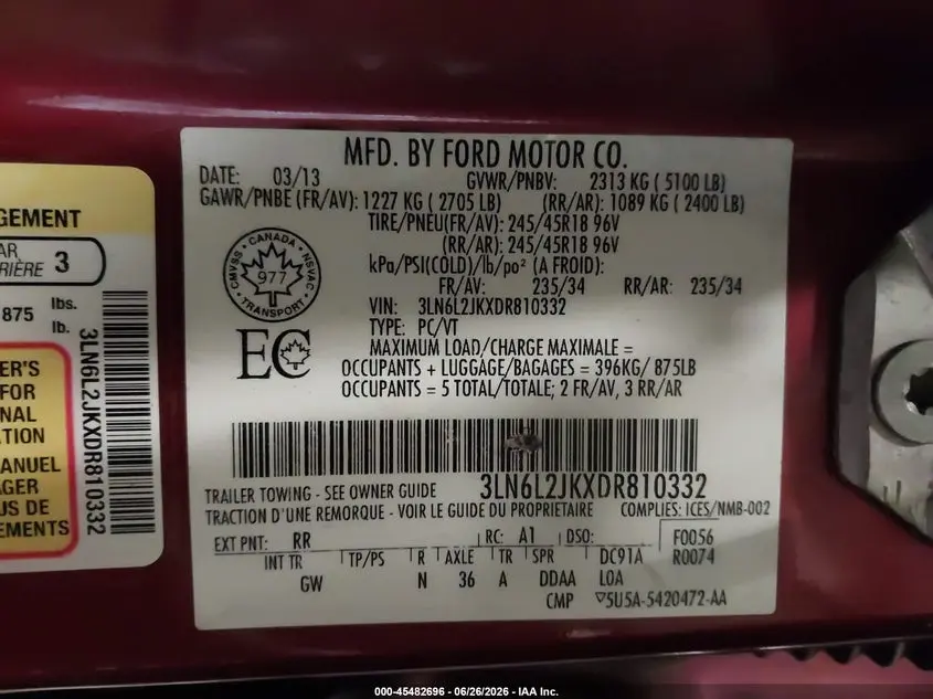 2013 LINCOLN MKZ  