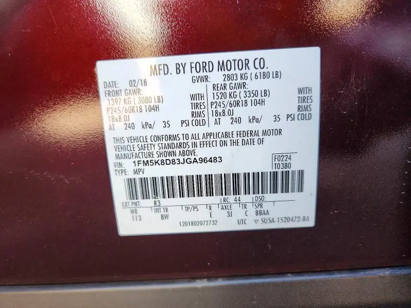 2018 FORD EXPLORER XLT  