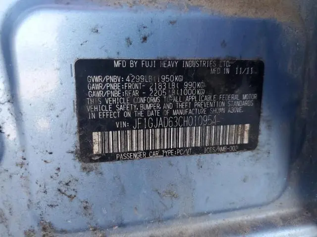 2012 SUBARU IMPREZA PREMIUM  