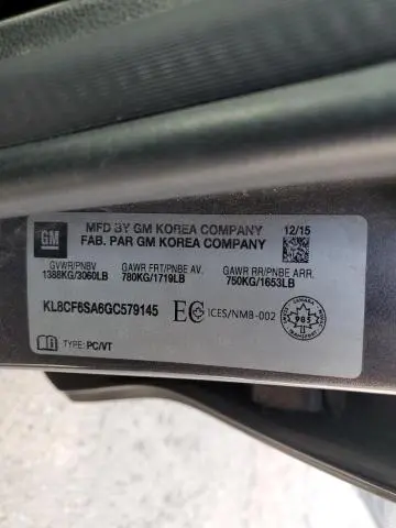 2016 CHEVROLET SPARK 2LT