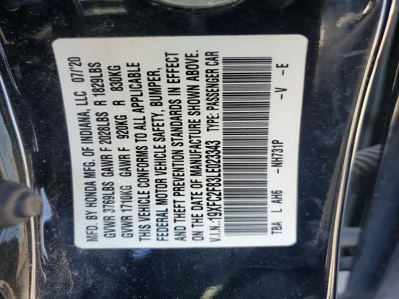 2020 HONDA CIVIC SPORT  