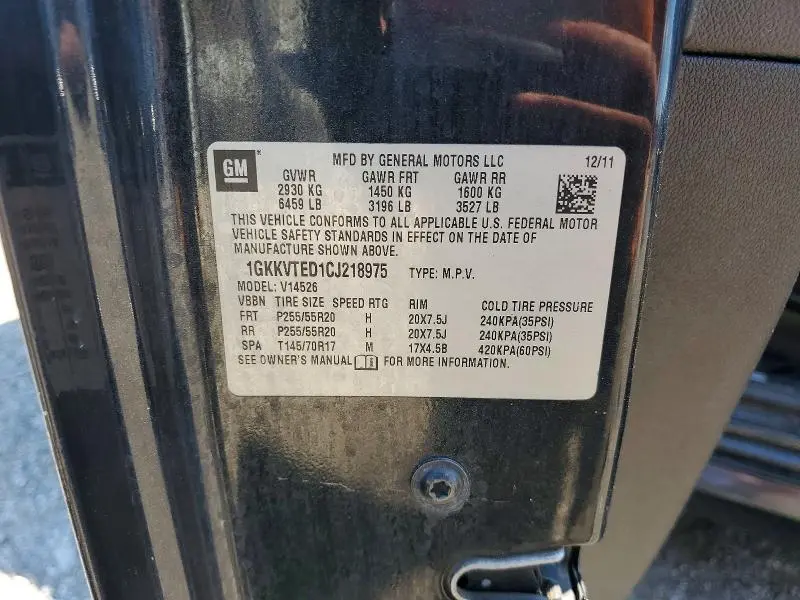 2012 GMC ACADIA DENALI  