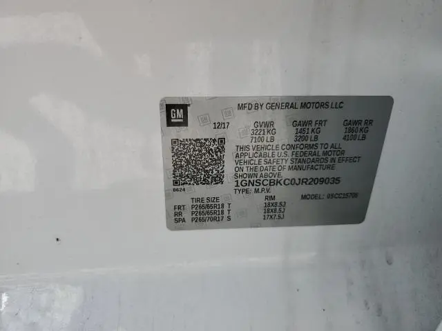 2018 CHEVROLET TAHOE C1500 LT  