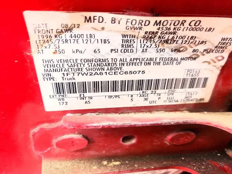 2012 FORD F250 SUPER DUTY  