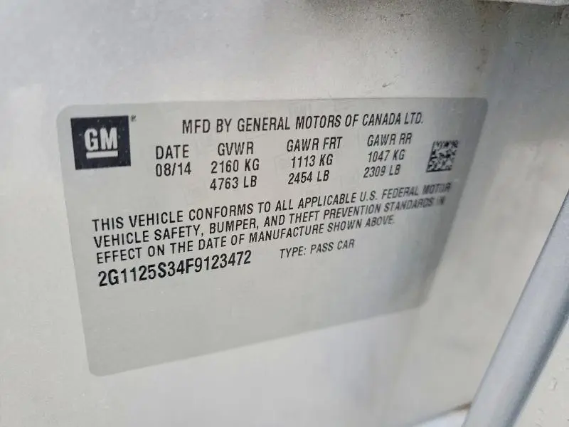 2015 CHEVROLET IMPALA LT  