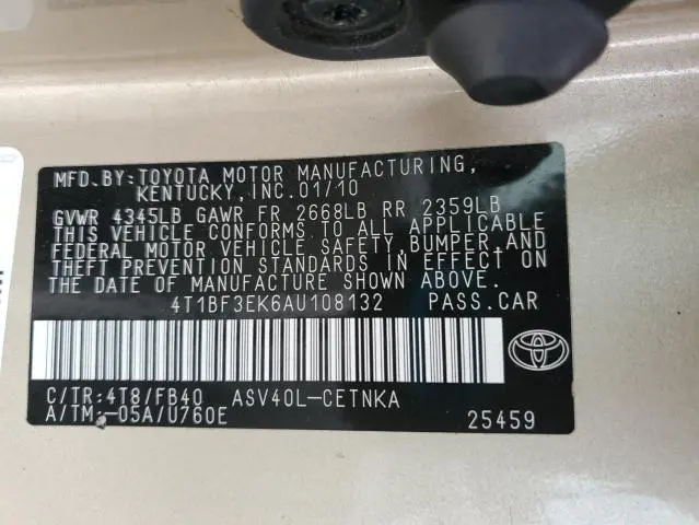 2010 TOYOTA CAMRY BASE  