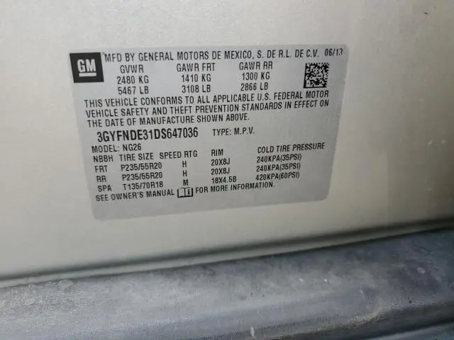 2013 CADILLAC SRX PERFORMANCE COLLECTION  