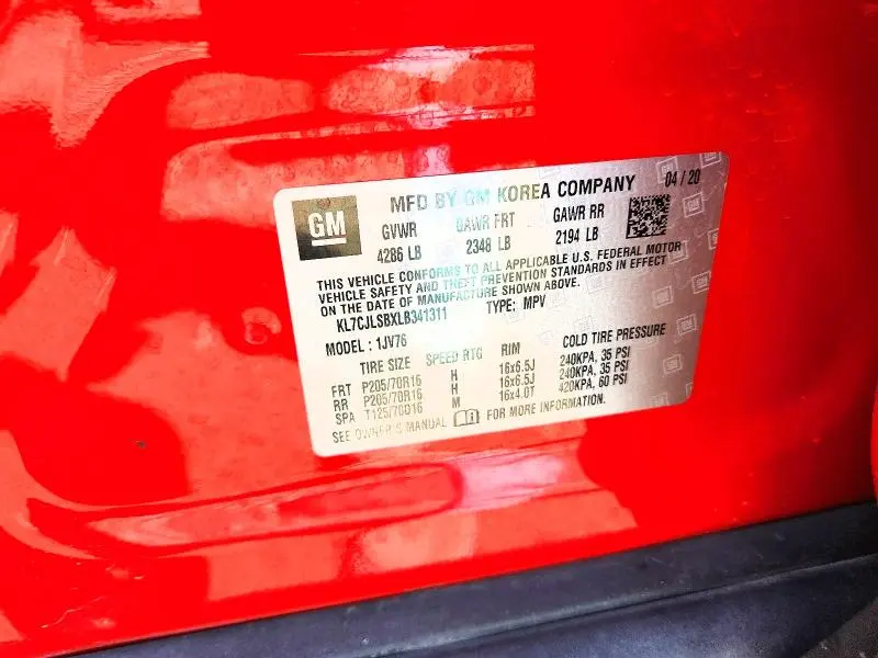 2020 CHEVROLET TRAX 1LT  